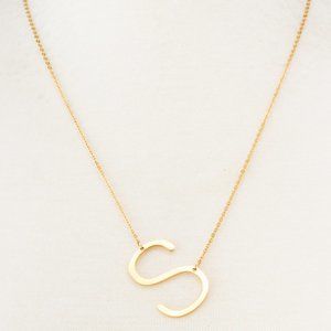 Letter S Pendant necklace in Stainless Steel